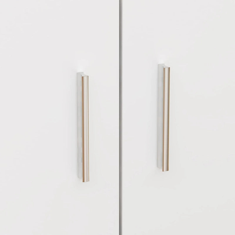 Armoire penderie blanche 3 portes avec tiroirs et rangement pour chaussures