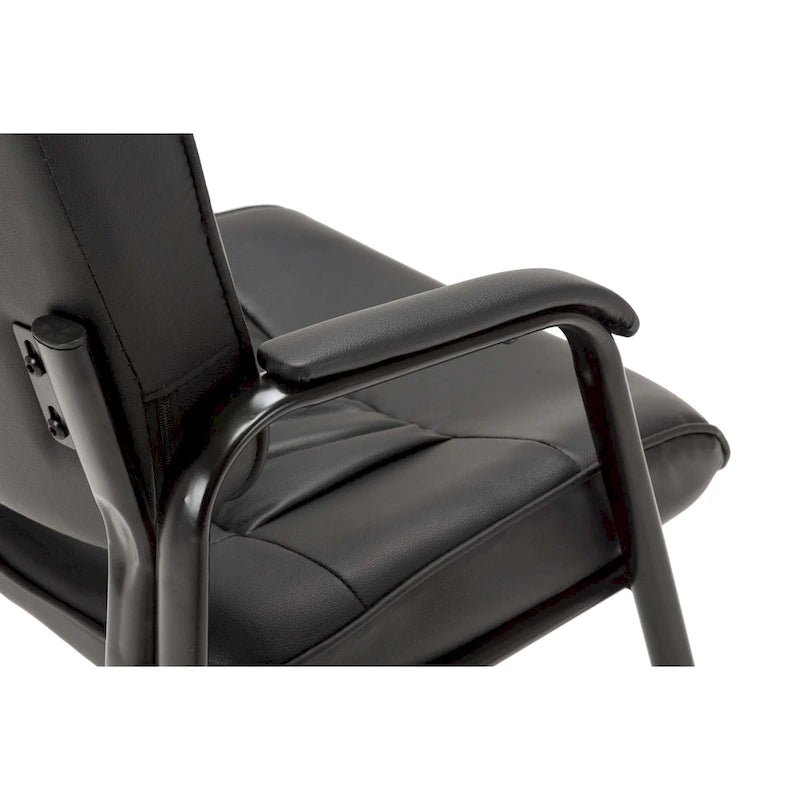 Fauteuil de bureau en similicuir rembourré avec accoudoirs pour invités, réception ou conférence