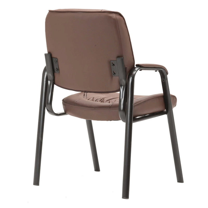 Fauteuil de bureau en similicuir rembourré avec accoudoirs pour invités, réception ou conférence