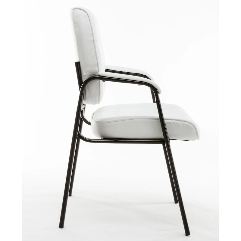 Fauteuil de bureau en similicuir rembourré avec accoudoirs pour invités, réception ou conférence