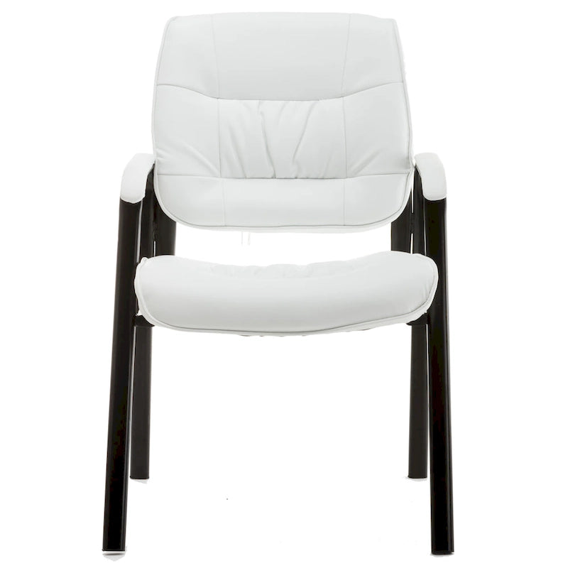 Fauteuil de bureau en similicuir rembourré avec accoudoirs pour invités, réception ou conférence
