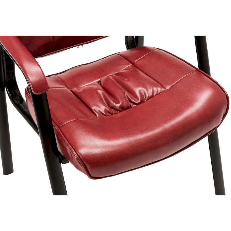 Fauteuil de bureau en similicuir rembourré avec accoudoirs pour invités, réception ou conférence