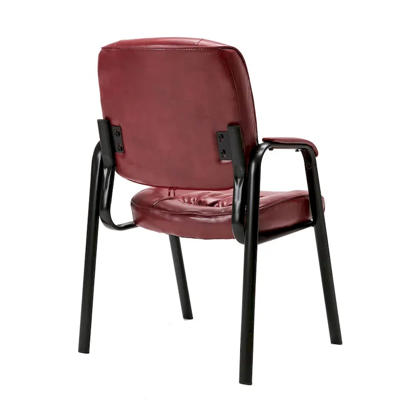 Fauteuil de bureau en similicuir rembourré avec accoudoirs pour invités, réception ou conférence