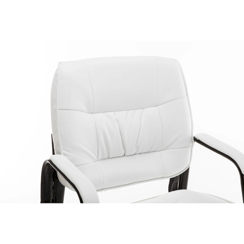 Fauteuil de bureau en similicuir rembourré avec accoudoirs pour invités, réception ou conférence