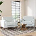 Fauteuil d'appoint en velours côtelé Mid-Century avec coussin cylindrique et pieds en bois