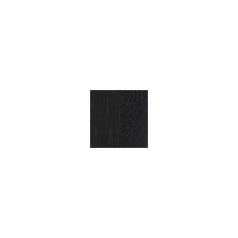 Commode noire à 7 tiroirs, avec bords arrondis et poignées nickelées
