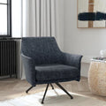 Fauteuil d'appoint pivotant rembourré tissé gris avec pieds en métal