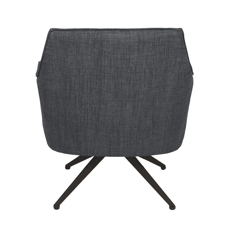 Fauteuil d'appoint pivotant rembourré tissé gris avec pieds en métal
