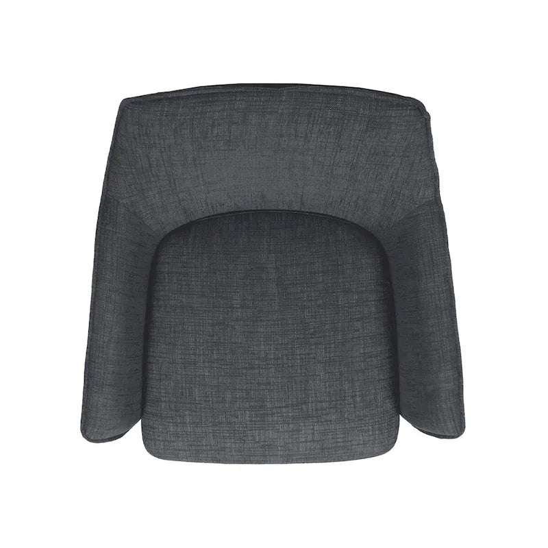 Fauteuil d'appoint pivotant rembourré tissé gris avec pieds en métal