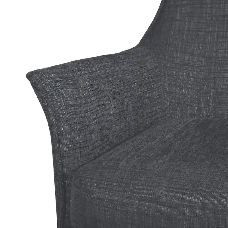Fauteuil d'appoint pivotant rembourré tissé gris avec pieds en métal