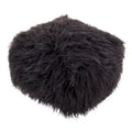 Pouf Repose-pied Rond Doux en Fausse Fourrure Moelleuse