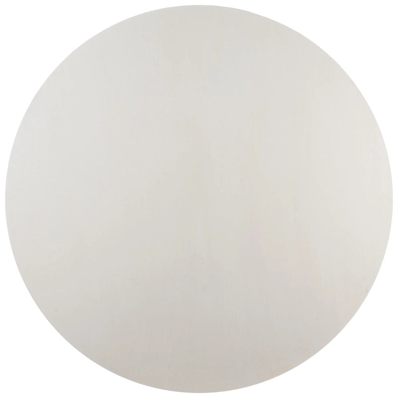 Table à manger ronde avec plateau en marbre blanc et piètement hexagonal en rotin