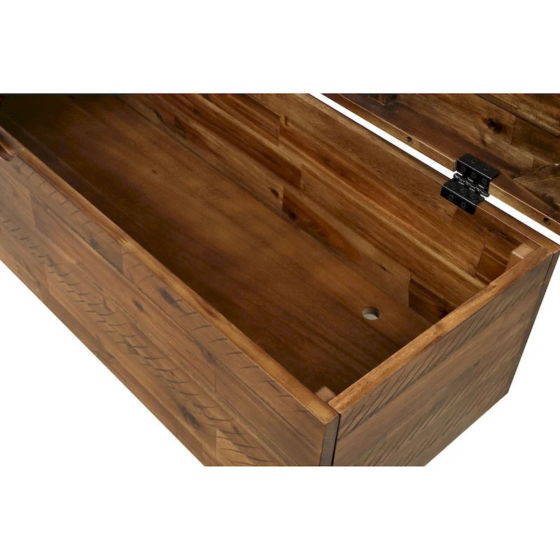 Banc de rangement Broadmore en bois d'acacia de 46 pouces
