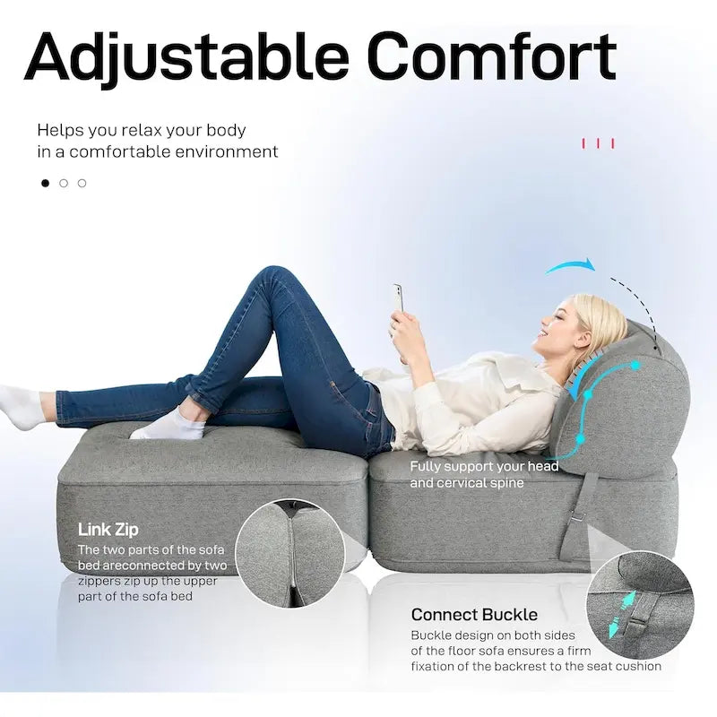 WOWMAX Canapé Lit Pliant Convertible Fauteuil Lit Pliant avec Traversin